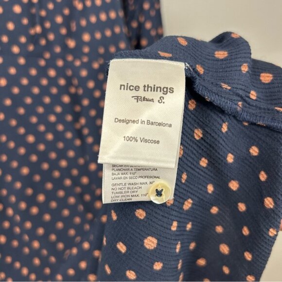 Nice Things Paloma S. Navy Collared Long Sleeve Dress Size 10 - Picture 11 of 12